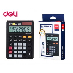 DELI ΑΡΙΘΜΟΜΗΧΑΝΗ 12 ΨΗΦΙΩΝ 14.9x10.4x2.6cm SMART ΜΑΥΡΗ